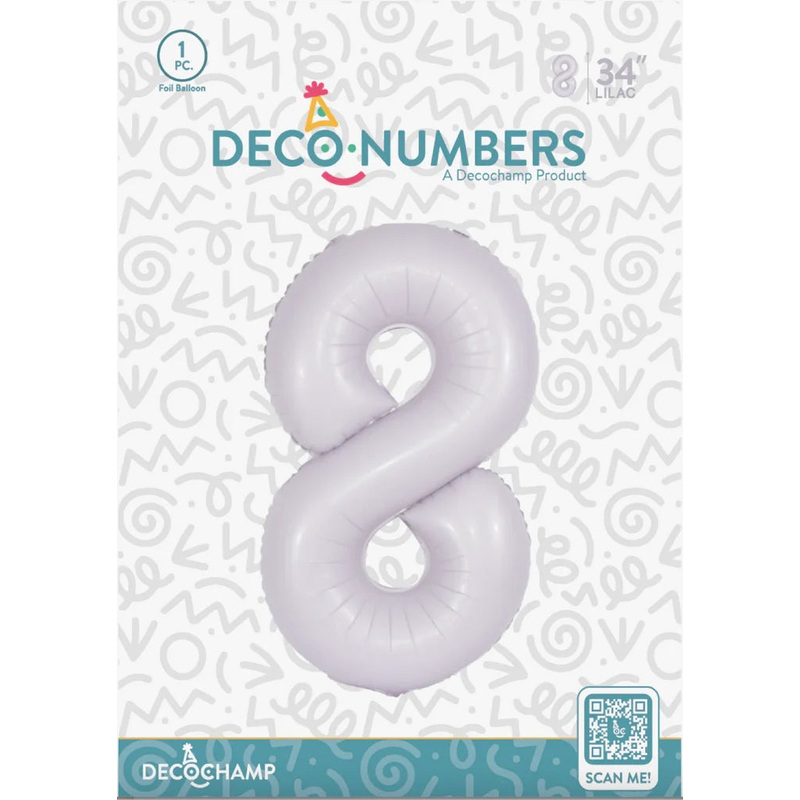 8 DecoNumber Lilac 32141 - 34 in