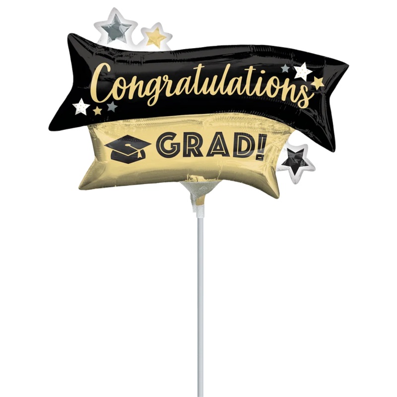 Congratulations Grad Gold and Black 44223