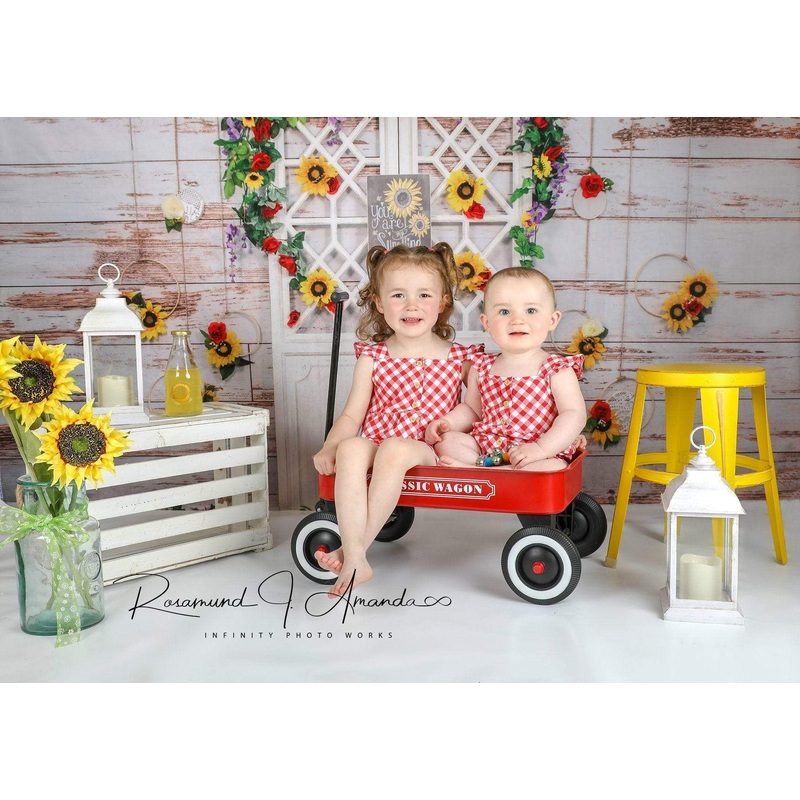 Kate You Are My Sunshine Vintage Wall Summer Sunflower Mother's Day Backdrop Designed by Stacilynnphotography 5x3ft - newborns and babies Microfiber (Printed)