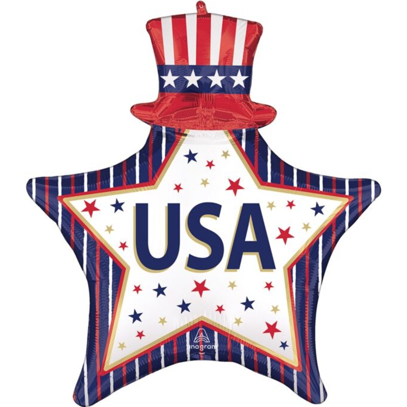 USA Stars and Stripes SuperShape Satin Mylar Balloon 30" | 1 ct