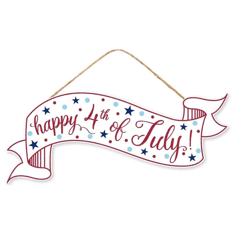 15" Happy 4th of July Banner Sign