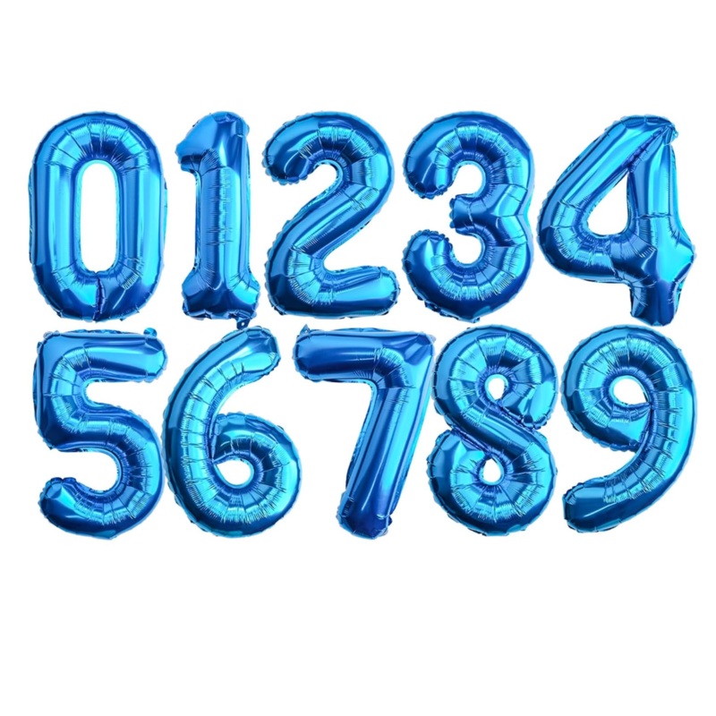34" Blue Number Balloon 0 Helium-Filled (local only)
