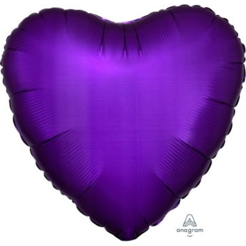Royale Purple Satin Luxe Heart Balloon 18" | 1ct