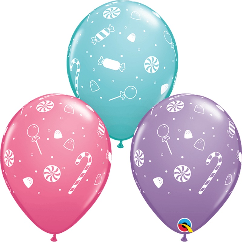 Assorted Candies & Confetti 11 Latex Balloons (50 count)