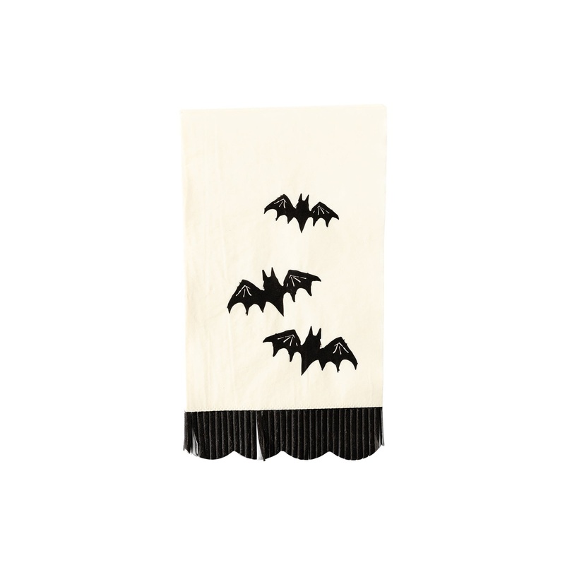Bats Fringe Scallop Dinner Napkin | 24 ct