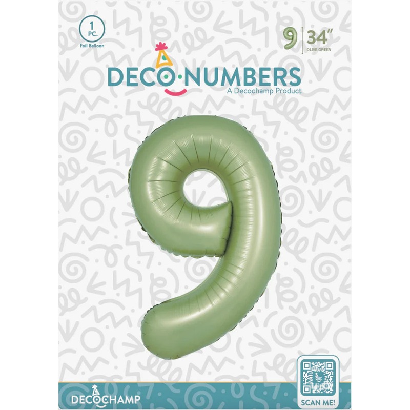 9 DecoNumber Olive Green 32114 - 34 in