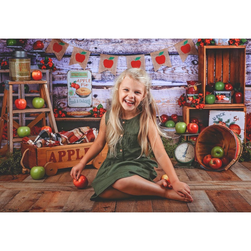 Kate Apple Pie Cake Smash Children Backdrop 5x3ft - newborns and babies Microfiber (Printed)