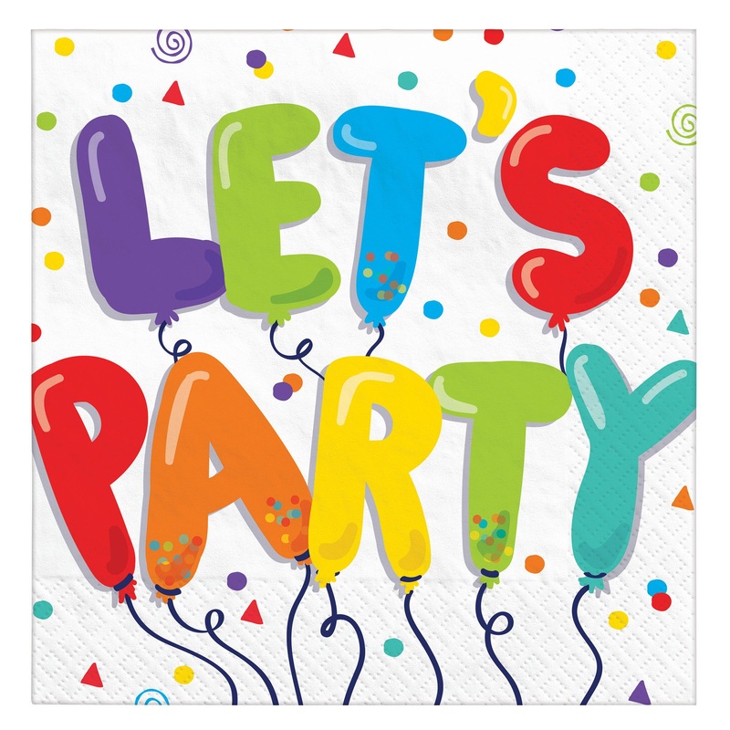 Birthday Balloons Beverage Napkins | 36ct