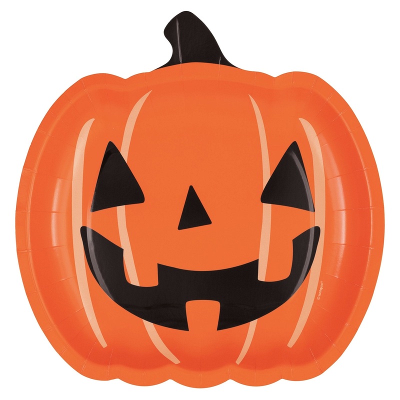 Spooky Spirits Pumpkin Shaped Plates 9" | 8 ct