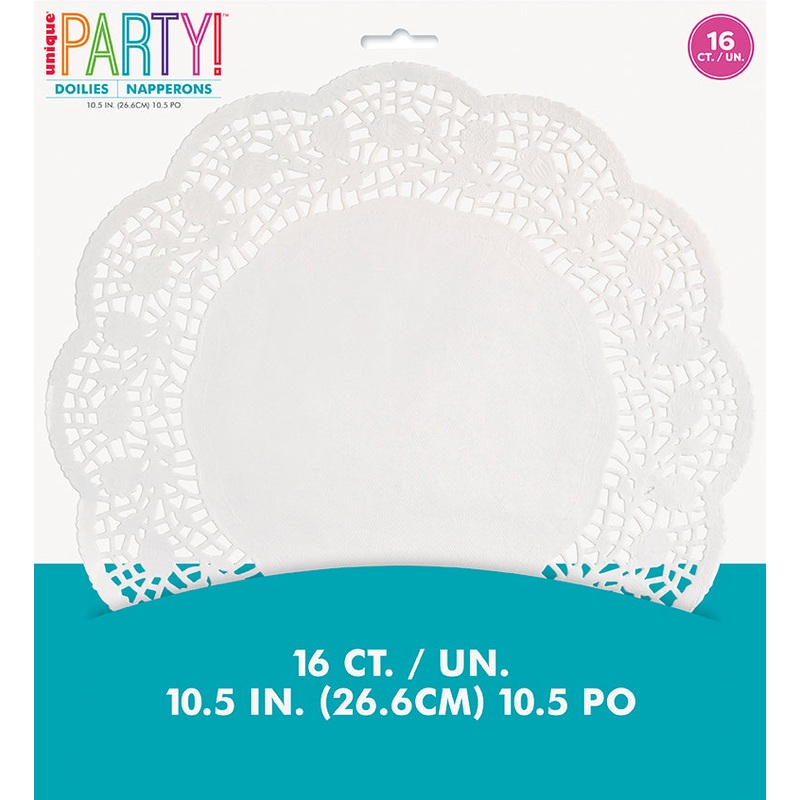 White 10.5in Doilies 16ct