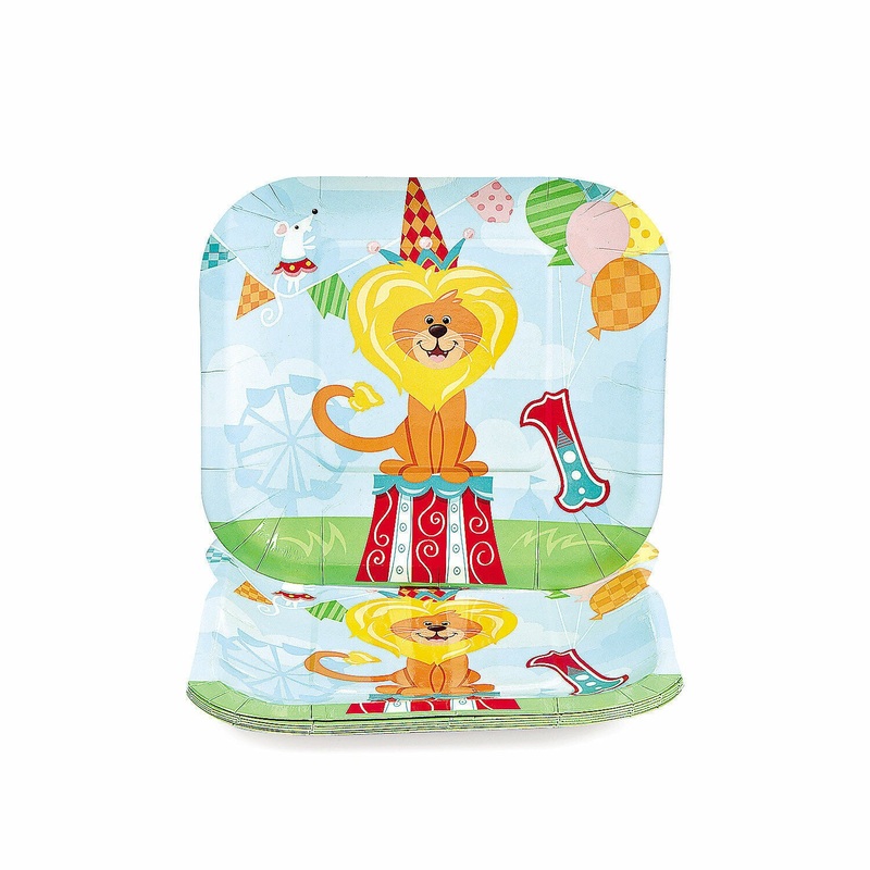 1st Birthday Circus Paper Plates 7 (8 count)