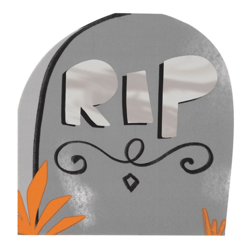 Halloween Bats & Boos Tombstone Shaped Beverage Napkins | 16ct