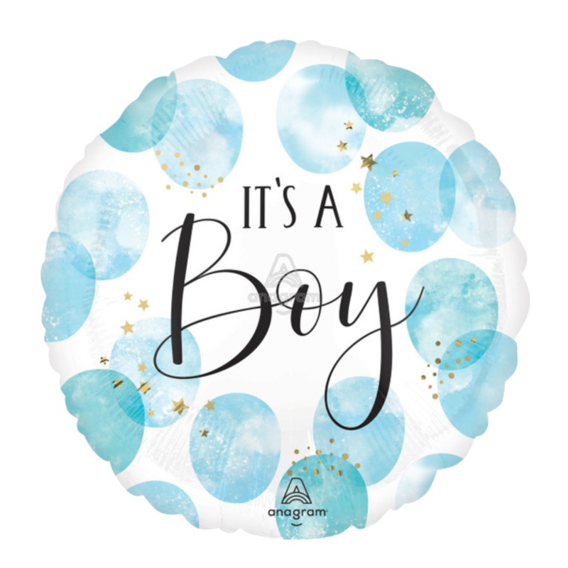 18"A Baby Boy Blue Watercolor