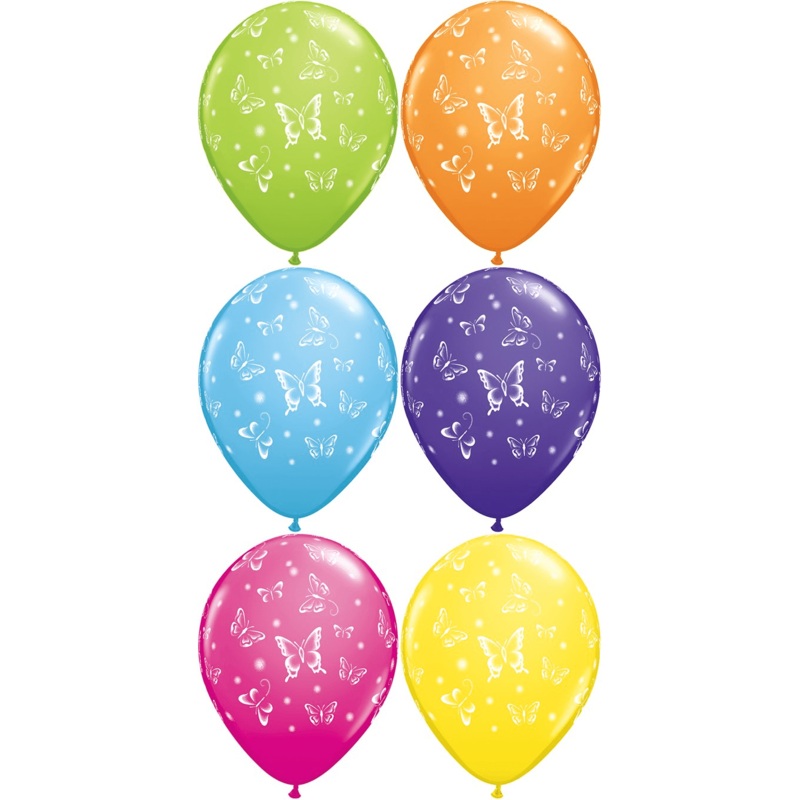 Tropical Assortment Butterflies 11 Latex Balloons (50)