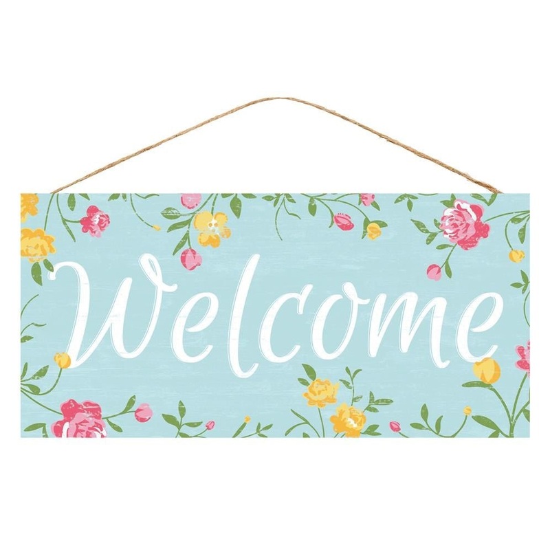 12.5" Welcome Floral Sign