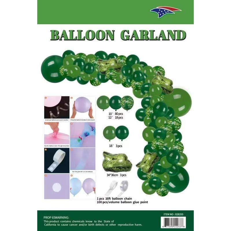 Army Balloon Garland Latex Balloon