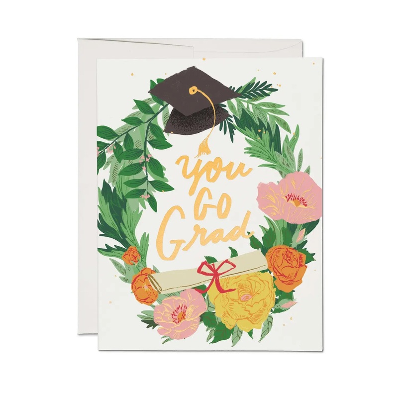 You Go Grad Wreath Graduation Card
