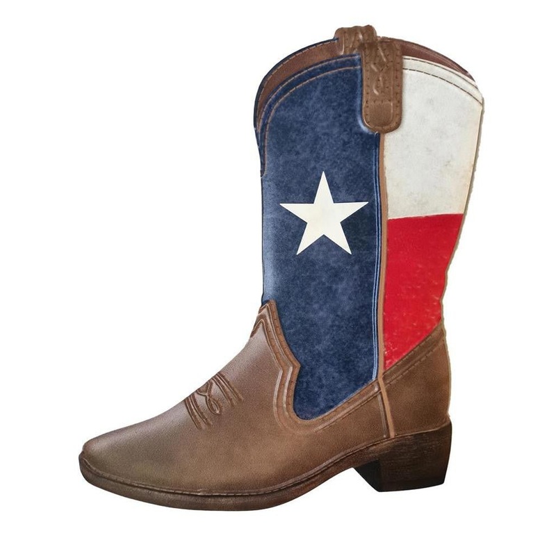 12.5" Metal Texas Flag Cowboy Boot