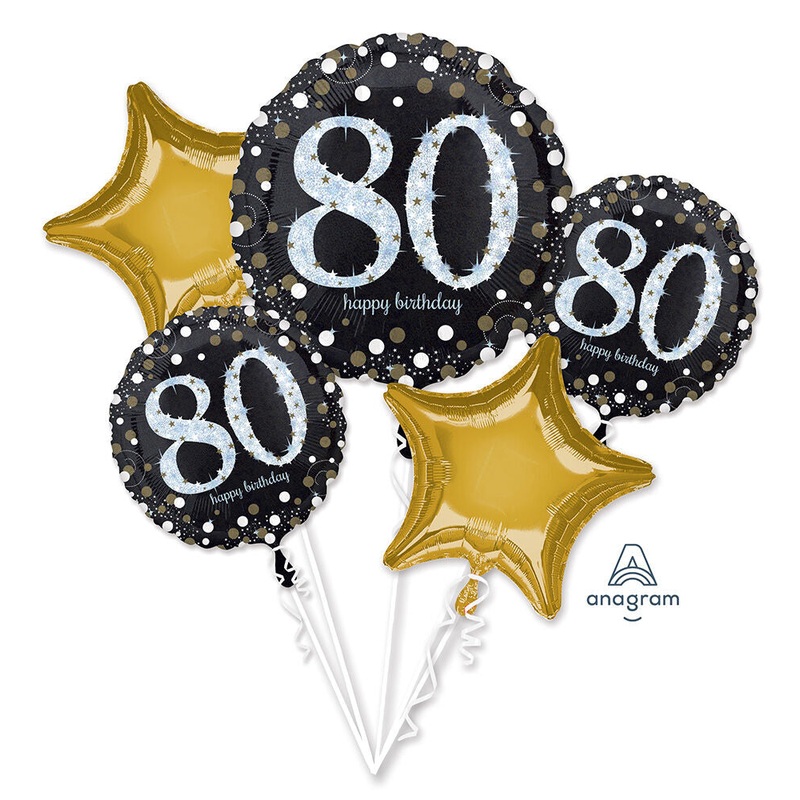 80 Years Old Sparkling Birthday Balloon Bouquet