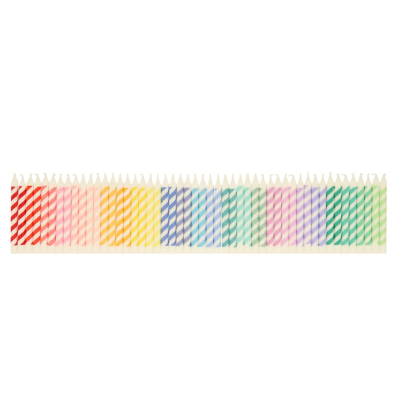 Rainbow Striped Mini Candles