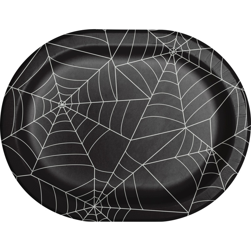 Spider Web Paper Oval Plates | 8 ct