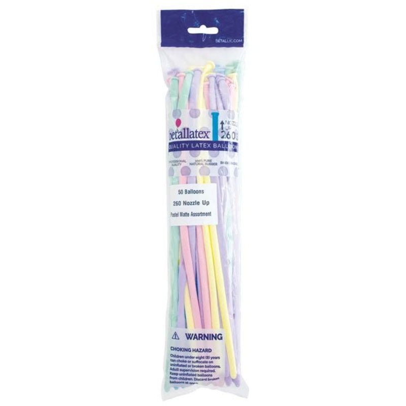 260 Sempertex Latex Balloon Pack, Pastel Matte Assortment | 50 ct