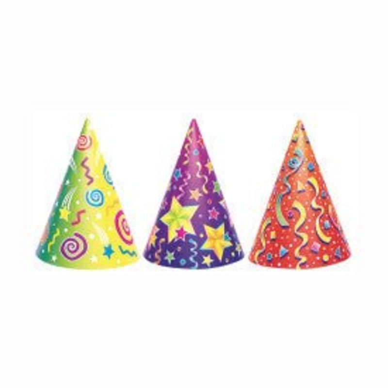Kaleidoscope Party Hats Assortment 7" | 6ct
