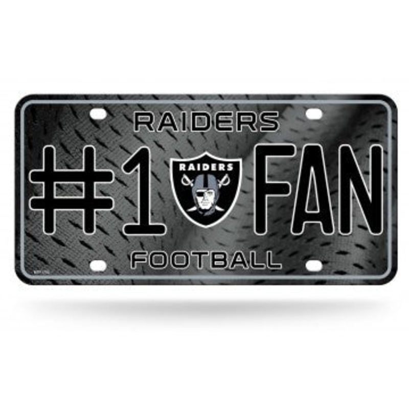 Oakland Raiders #1 Fan Embossed Metal License Plate