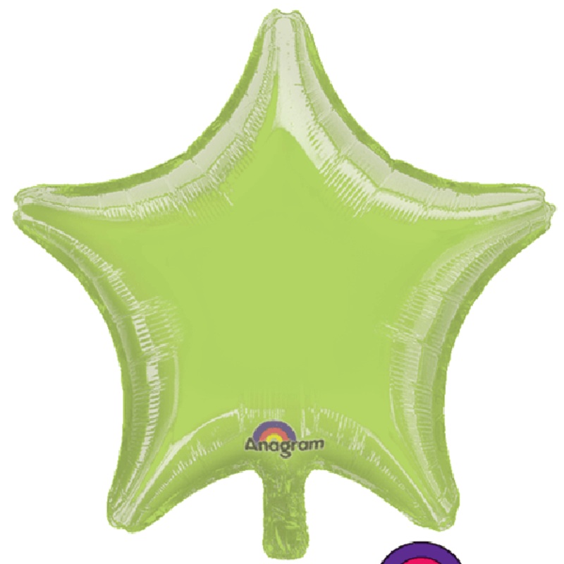 Lime Green Star Mylar Balloon 18" | 1ct.