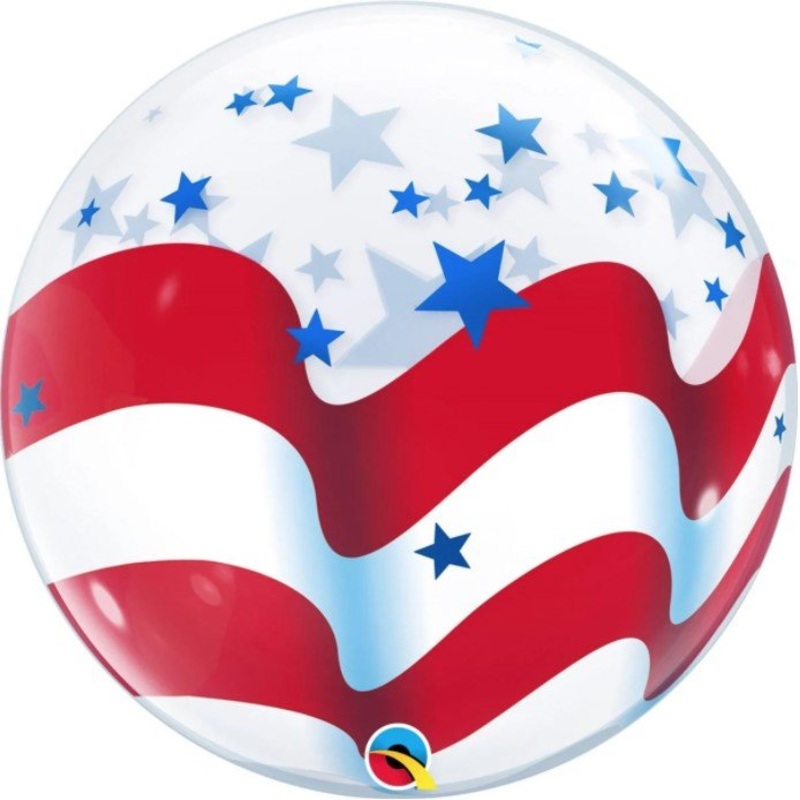 Patriotic Stars and Stripes Orbz Balloon | 1ct