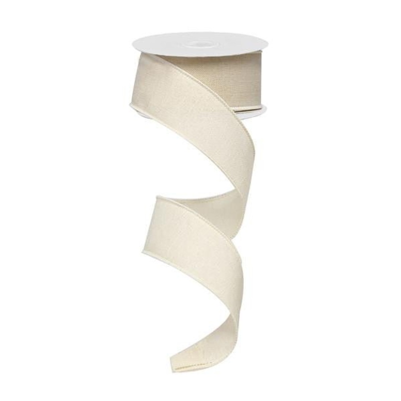 1.5" Cream Royal Faux Burlap Ribbon - 10Yds