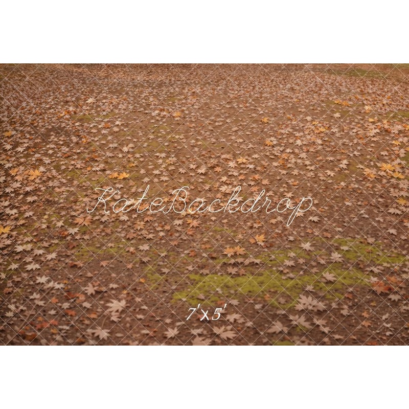 Kate Autumn Forest Yellow Maple Leaves Wet Meadow Floor Backdrop Designed by Kate Image 7x5ft(2.2x1.5m) Microfiber (Printed)