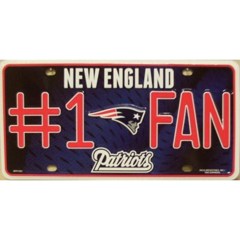 New England Patriots NFL Fan Metal License Plate
