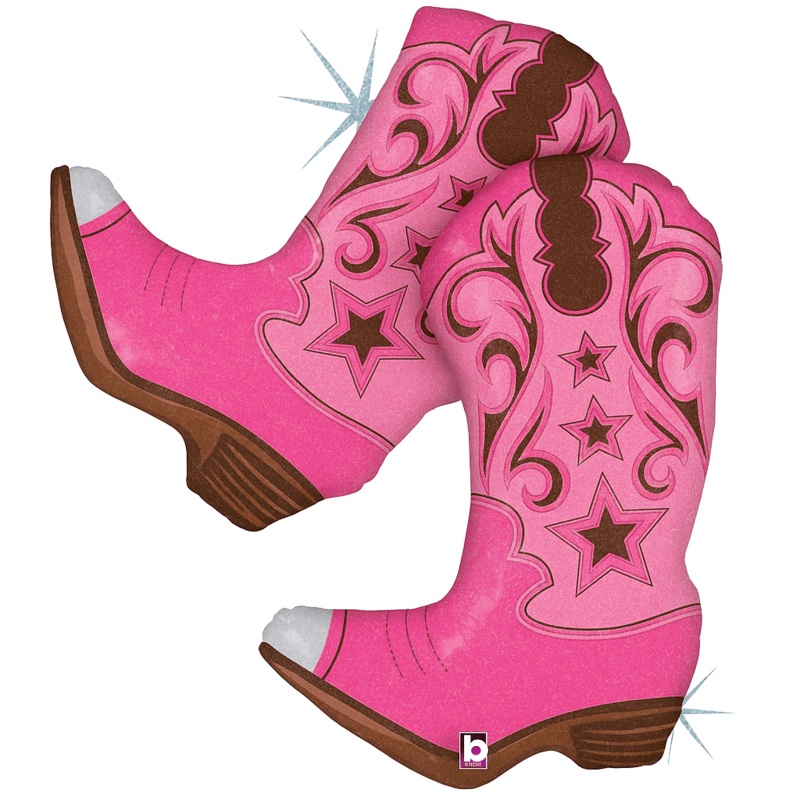 Pink Dancing Boots Supershape Mylar 36" | 1ct