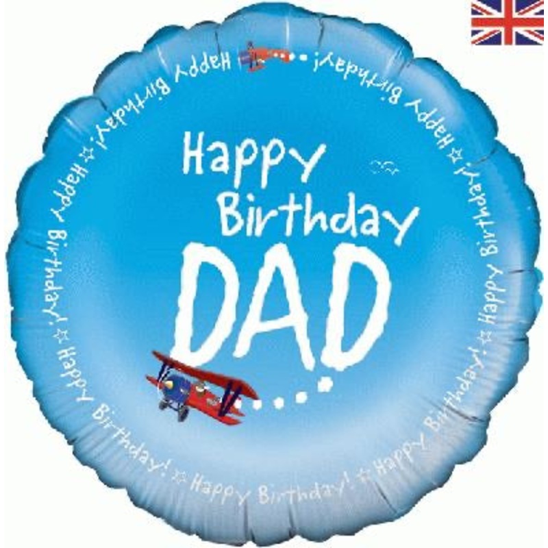 Standard Foil Helium Balloon - Happy Birthday Dad