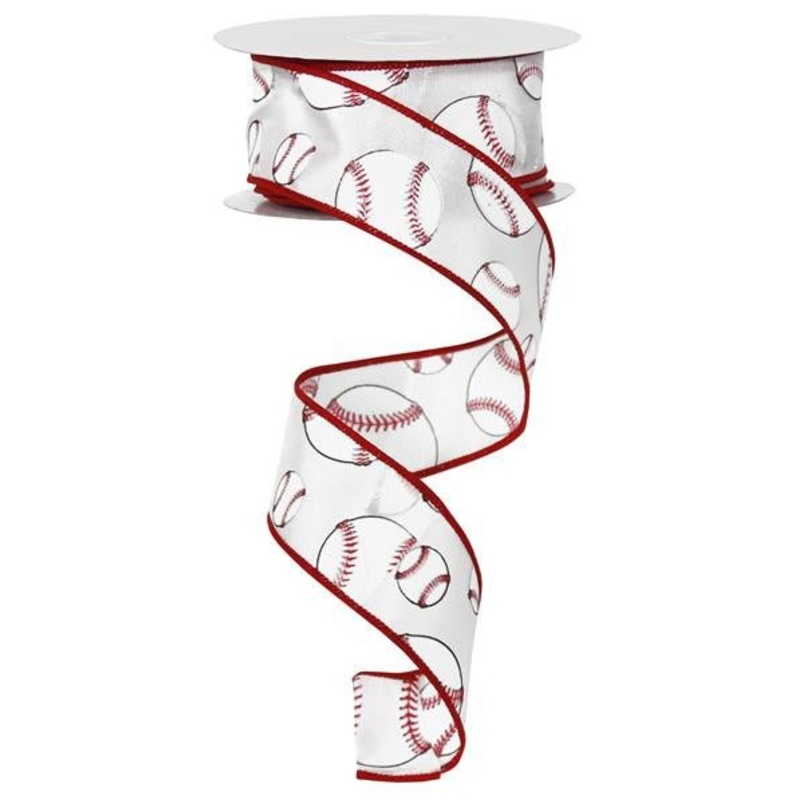 1.5" Baseball Print Ribbon - 10yds