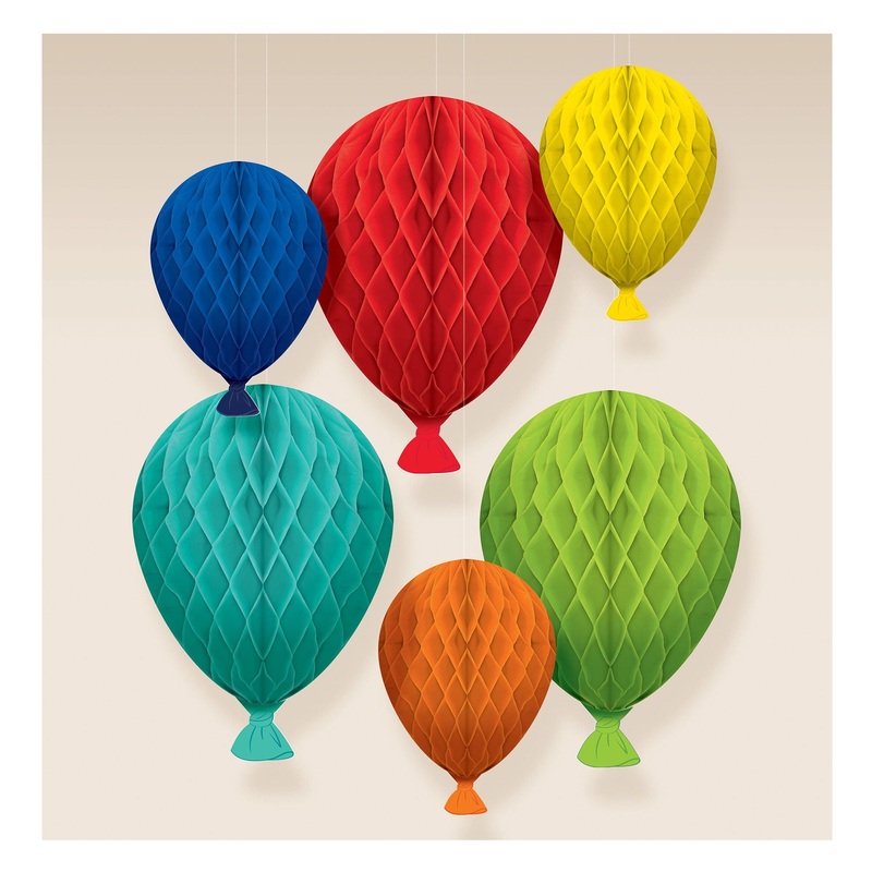 Birthday Celebration Honeycomb Decorations 9", 13.5" | 6 ct
