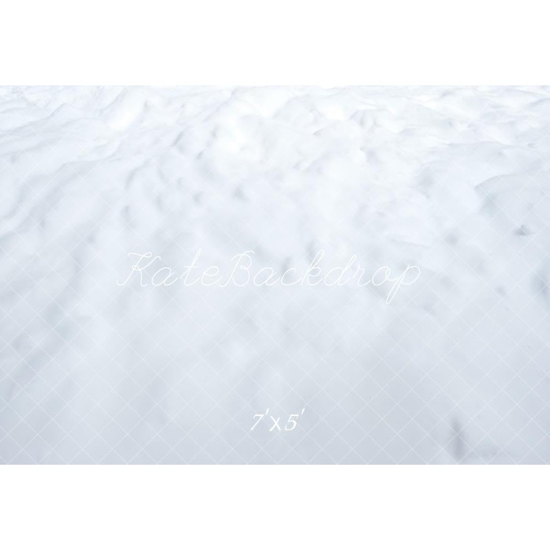 Kate Winter Snowy White Floor Backdrop Designed by Emetselch Microfiber (Printed) 7x5ft - small kids sitting / cake smash