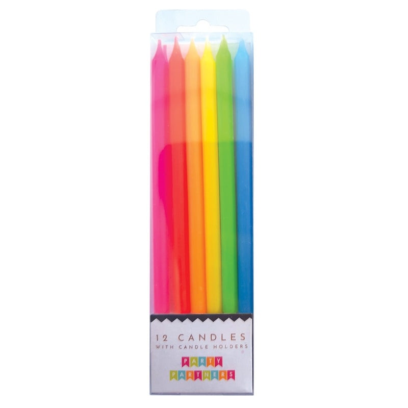Neon Rainbow Candles