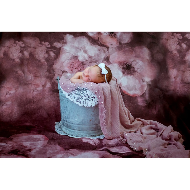 Kate Abstract Flower Backdrop Hand Painted Texture Designed by GQ 5x7ft(1.5x2.2m) Microfiber (Printed)