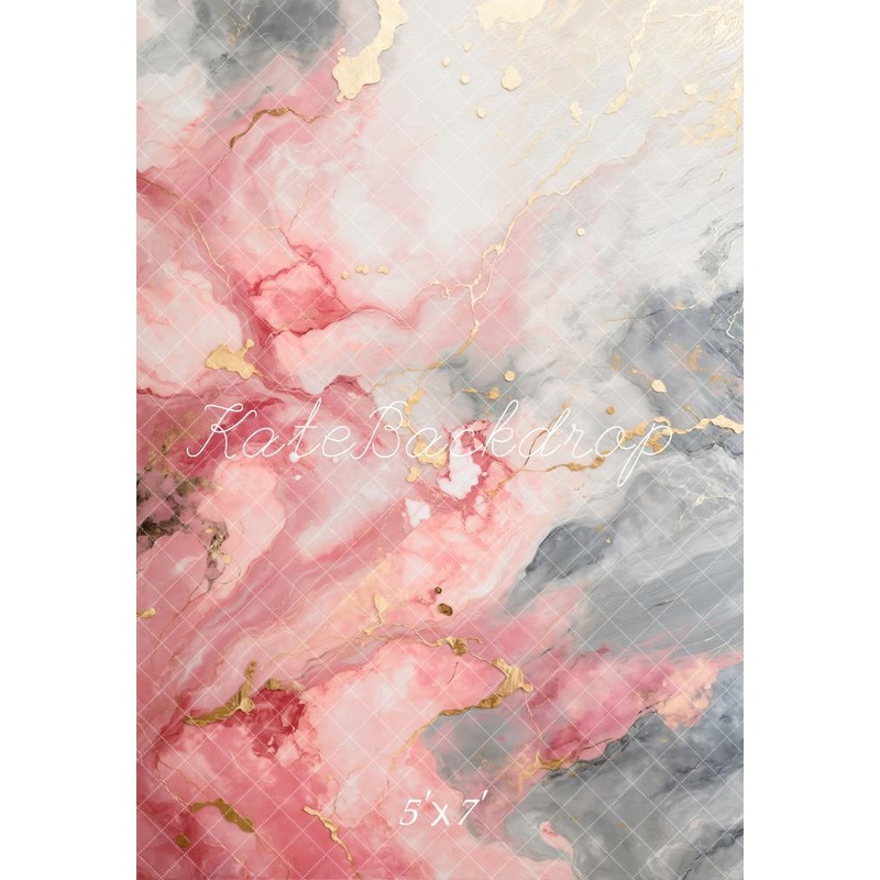 Kate Abstract Marble Pink Gold Backdrop Designed by Chain Photography Microfiber (Printed) 5x7ft(1.5x2.2m)