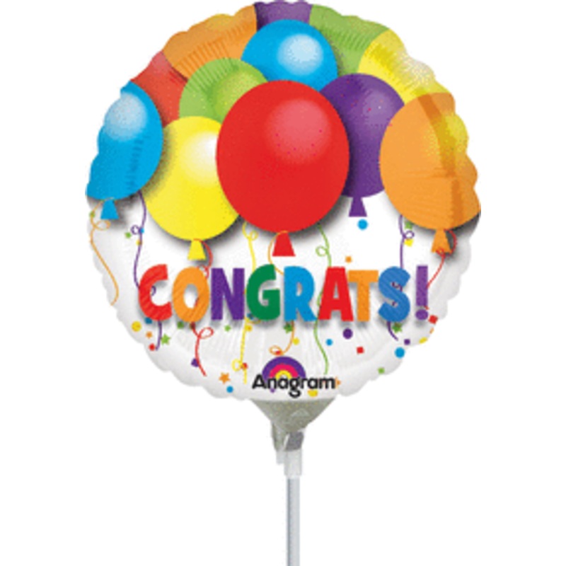4" Bold Congrats Balloons