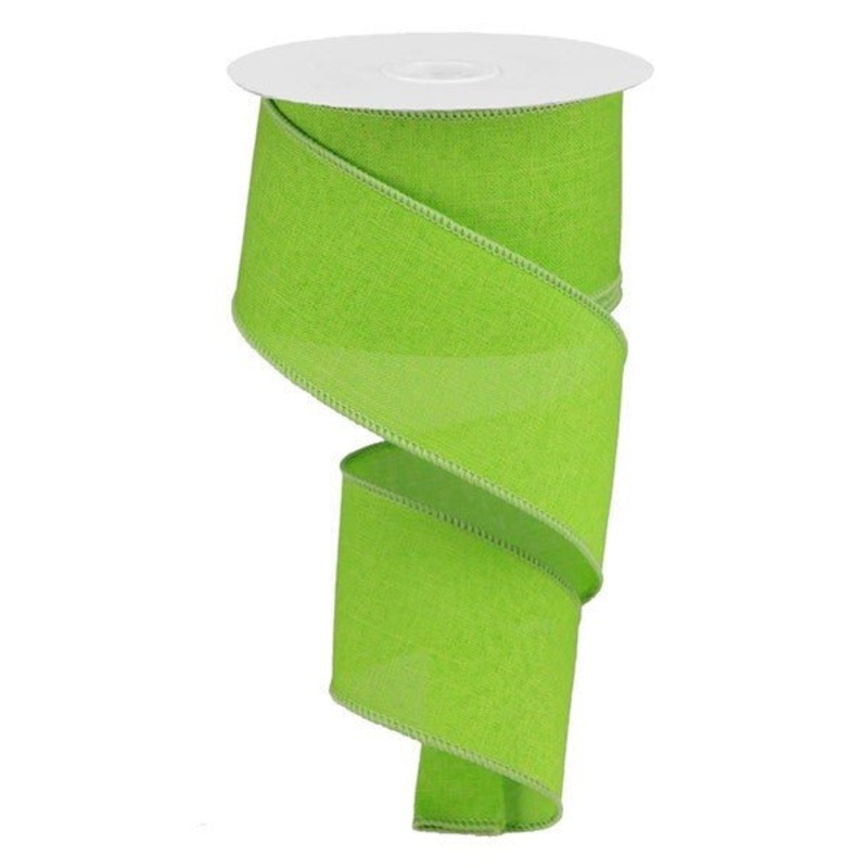 2.5" x 50yd Lime Green Royal Faux Burlap Ribbon