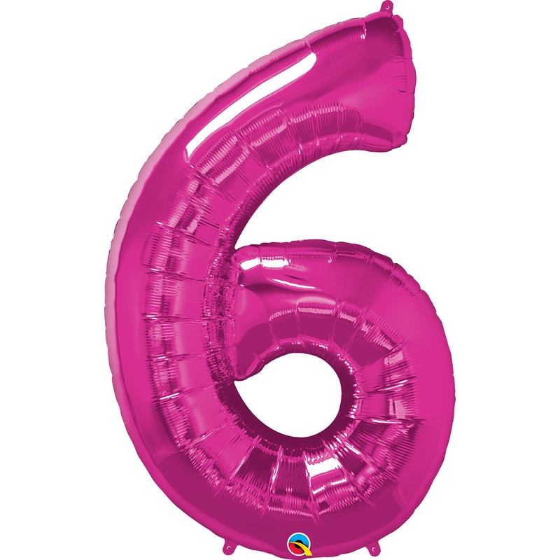 34" Number 6 Magenta
