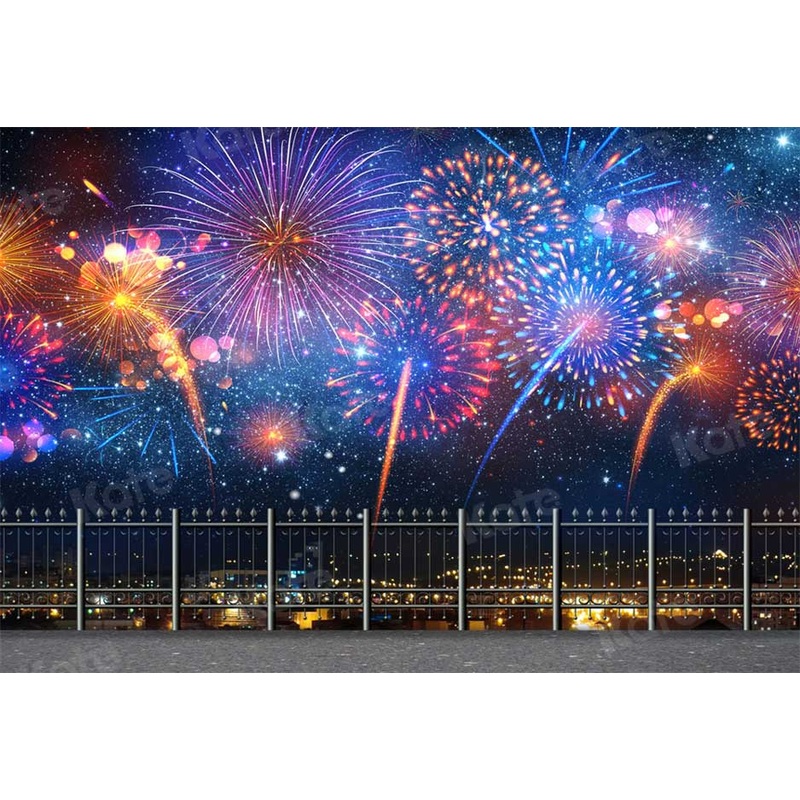 Kate Winter Fireworks Backdrop New Year for Photography 5x3ft - newborns and babies Microfiber (Printed)