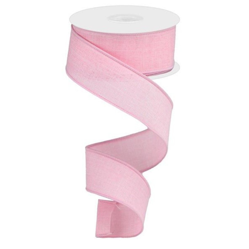 1.5" Light Pink Royal Faux Burlap Ribbon - 10Yds