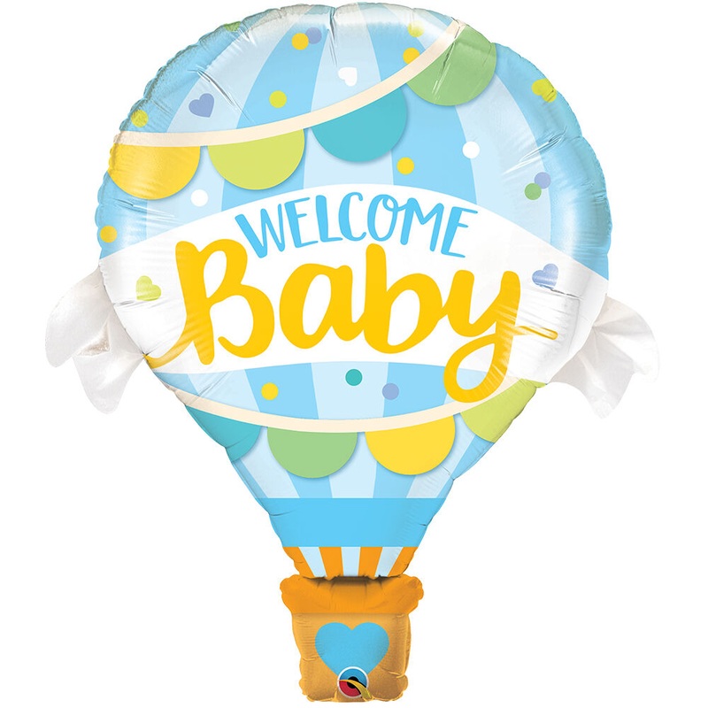 42" Welcome Baby Blue Balloon