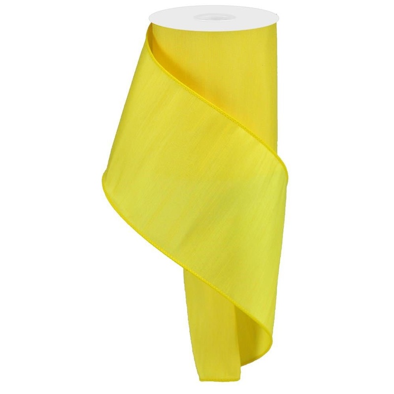 4" Faux Dupioni Ribbon: Yellow - 10yds
