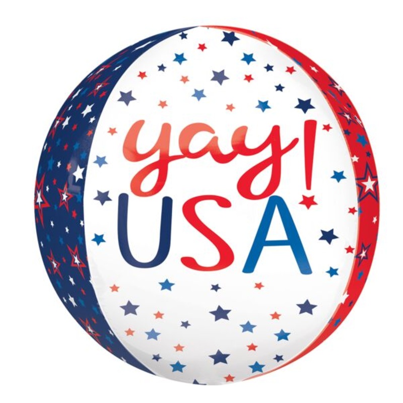 4th Of July Yay USA Orbz Balloon | 1ct