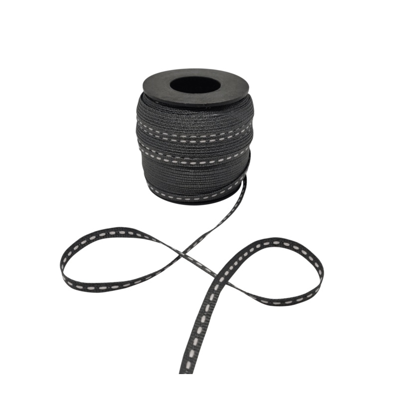 ALLURA STITCHED | DARK GREY WITH WHITE | 06MM | 50MTR